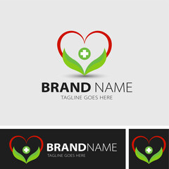 pharmacy medical logo with combination drug ,Lab and leaf icon set logo design template
