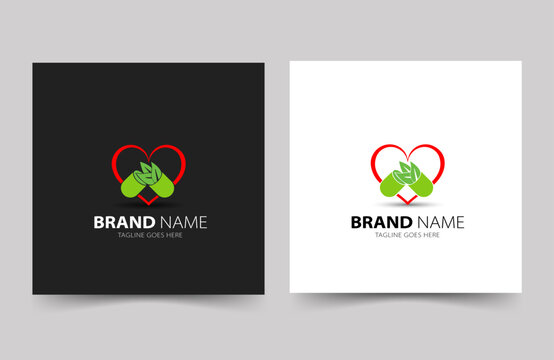 pharmacy medical logo with combination drug ,Lab and leaf icon set logo design template