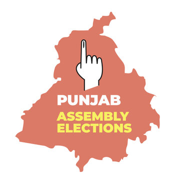 Hand casting vote for Punjab, state of India