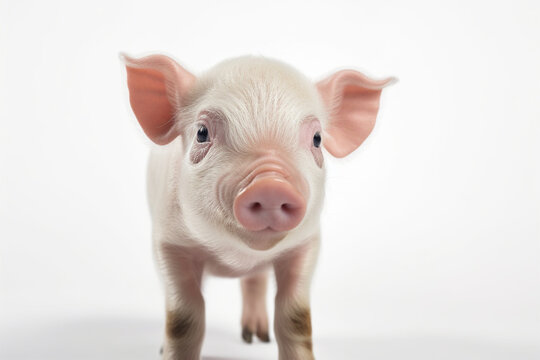a cute pig on a white background