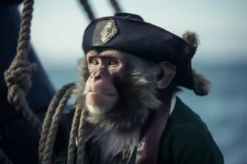 Zelfklevend Fotobehang a monkey becomes a pirate © imur