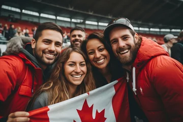 Papier Peint photo Lavable Canada The Joyous Celebrations of Canadian Sports Fans. Generative Ai