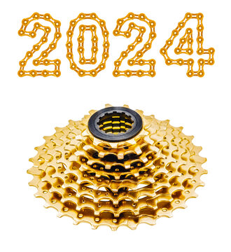 New bike golden cassette for transmission replacement with 2024 Happy New Year