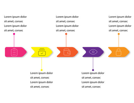 Infographic Design Chevrons For Flowing Shapes With Line Design