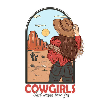 Cowgirl vector illustration