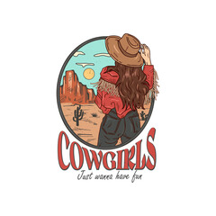 Cowgirl vector illustration