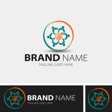Consult marketing and financial vector logo flat design
