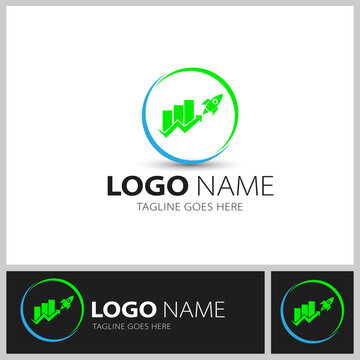 Consult marketing and financial vector logo flat design