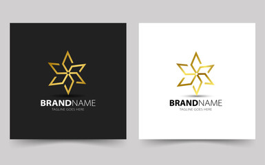 Simple letter sss monogram luxury logo design With star shape