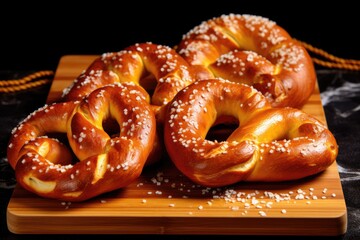 Freshly baked homemade pretzels