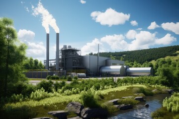 Biomass power plant utilizing organic waste to produce energy.