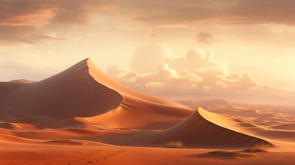 Fototapeta na wymiar Sand dunes in the Sahara desert.