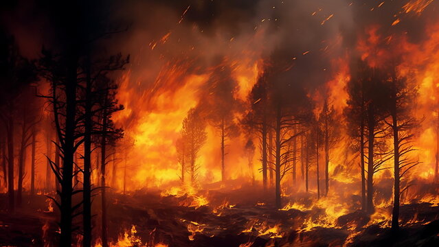 Fire Global Warming Wildfire Deforestation environmental danger.
