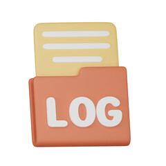 Log file icon 3d 