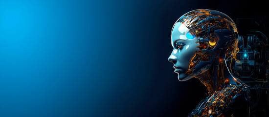 Biomechanical robot, piece AI concept. Generative AI - obrazy, fototapety, plakaty