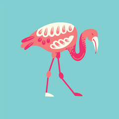 Obraz premium Flamingo bird color element. Abstract exotic animal.