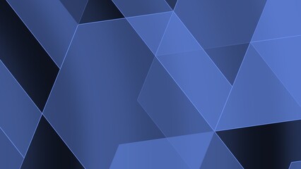 Illustration of a blue background with geometric interlaced transparent shapes