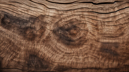 A close-up of the texture and pattern of a piece of wood 