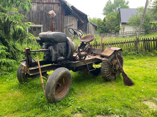 Old agricultural tractor - 648846223