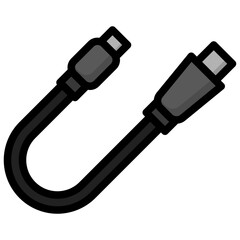 CONNECTION CABLE filled outline icon,linear,outline,graphic,illustration