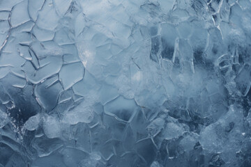 Flat Ice Texture With Snowflakes And Microcracks For Background Created Using Artificial Intelligence