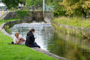 resting along the Corrib river, Galway, Ireland, United Kingdom