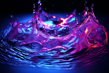 Purple Water Splashs - obrazy, fototapety, plakaty