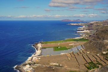 North Coast of Gran Canaria (Canary Islands) from the existing viewpoint in Cuesta de Silva. GC-291 Road