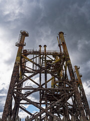 Fototapeta na wymiar Platform for decommissioning at North Blyth, Northumberland, UK