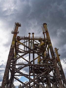 Platform for decommissioning at North Blyth, Northumberland, UK