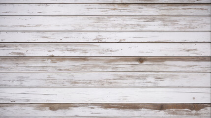 Obraz na płótnie Canvas Old wooden plank wall painted with white peeling paint. Rustic background. 