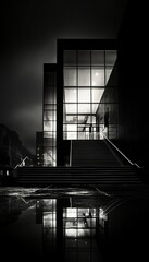 fine art building with modern design black monochrome