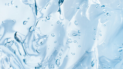 Transparent gel closeup with bubbles