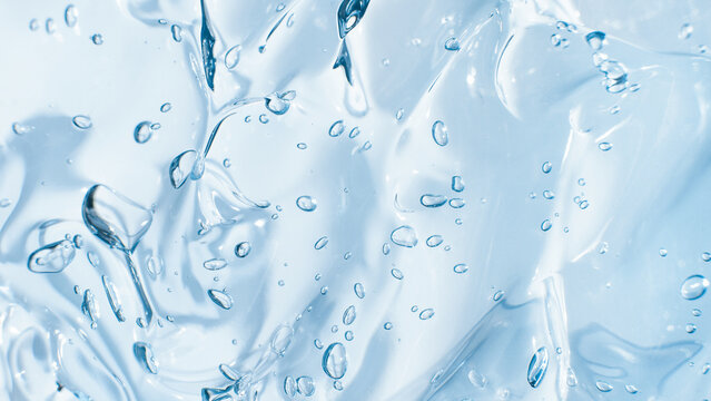 Transparent gel closeup with bubbles