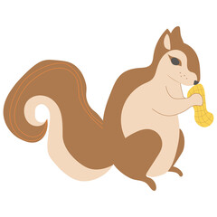 Collection of wild in autumn and fall season, squirrel