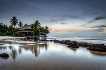 Fototapeta premium beach at sunset