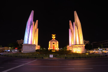 Fototapeta na wymiar Democracy Monument in Thailand at night