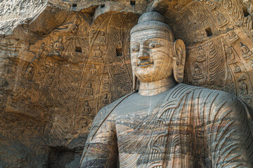 Statue of Buddha in Yungang Grottoes, Datong, China