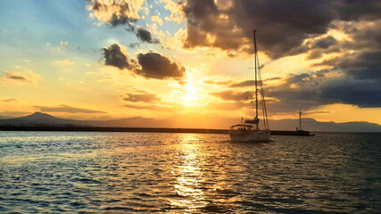 Peloponnese inland of Greece landscapes during summer.