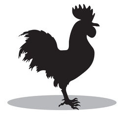 Rooster Silhouette, cute Rooster Vector Silhouette, Cute Rooster cartoon Silhouette, Rooster vector Silhouette, Rooster icon Silhouette, Rooster Silhouette illustration, Rooster vector																