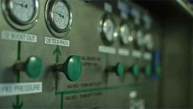 Close Up, Dolly On Ship Pressure Controls