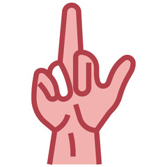 MIDDLE FINGER filled outline icon,linear,outline,graphic,illustration