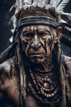 retrato de jefe indio sioux 