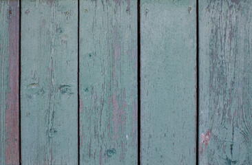 Boards with old green paint background.