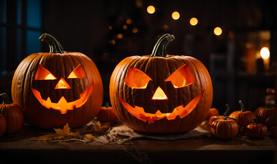 halloween pumpkin on a black background