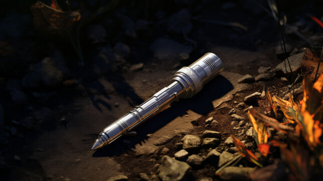 A discarded syringe on the ground, highlighting public health concerns