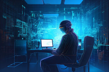 a anime-style image of a human with a hacker persona | Generative Ai