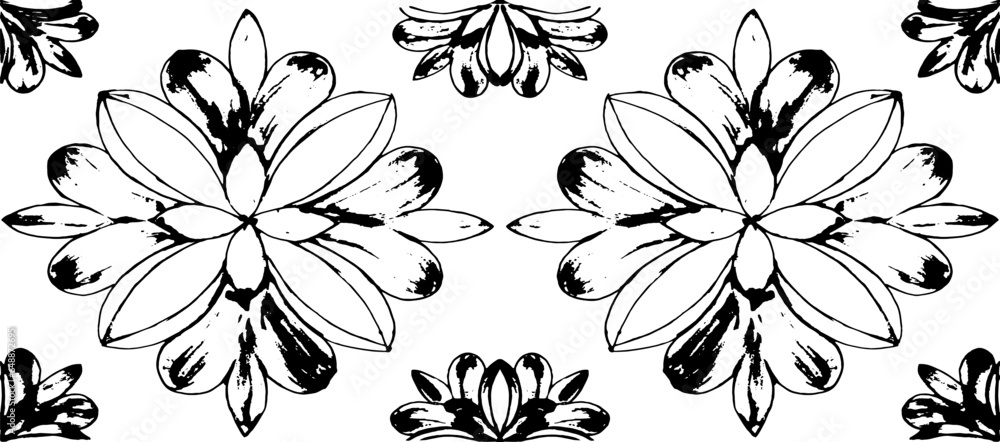 Poster rough texture. broken plaster wall effect. grunge worn damask pattern design. distressed fabric text