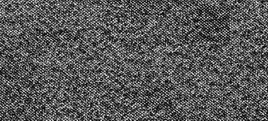 Vector fabric texture. Distressed  of weaving fabric. Grunge background. Abstract halftone vector illustration. Overlay to create interesting effect and depth. Black isolated on white. EPS10. - 648873299