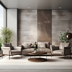 modern living room Interior 3d rendering design ai generated